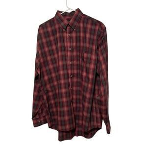 Puritan Size Medium Red Checked Long Sleeved Button Shirts *New*